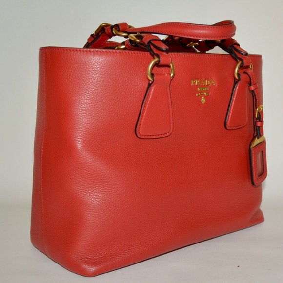 NWT PRADA VITELLO PHENIX PEBBLED LEATHER TOTE SHOULDER BAG - Picture 8 of 11